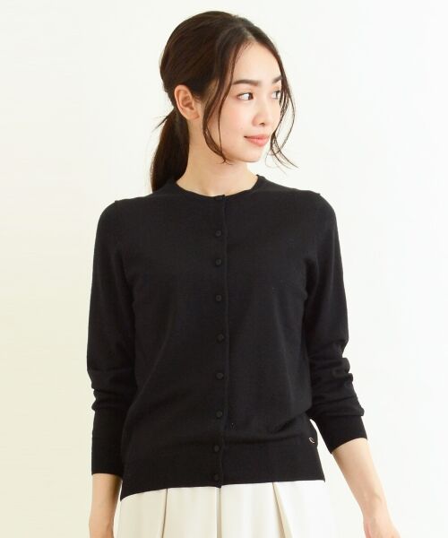 ＊＊NIMES / ニーム ニット・セーター | ビエラヤーン 14G C/Nカーディガン（ブラック）