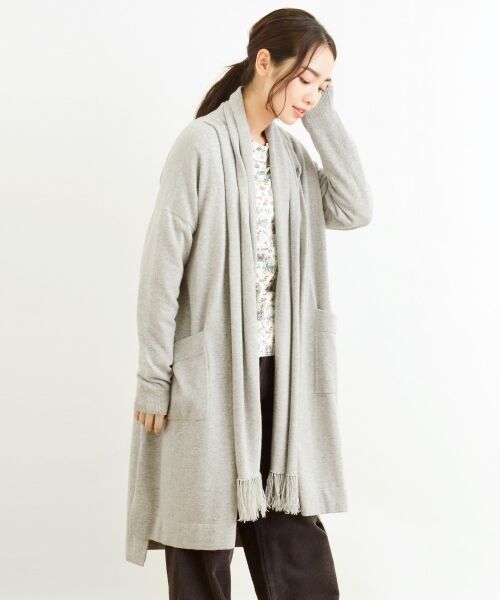 ＊＊NIMES / ニーム ニット・セーター | BETA 5G/12G フロントショールロングCD（グレー）