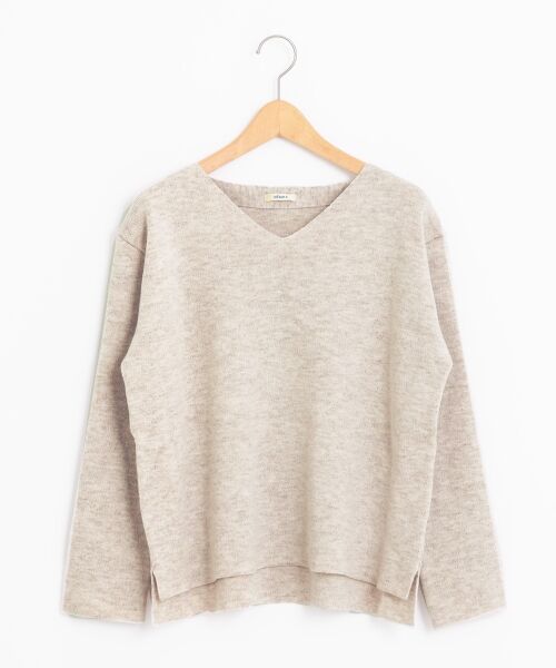 ＊＊NIMES / ニーム ニット・セーター | スムース編 VネックP/O（ベージュ）