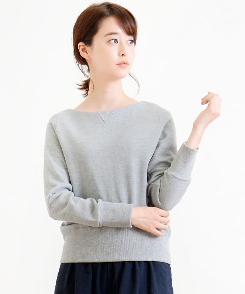 ＊＊NIMES / ニーム カットソー | W/C吊裏毛 ボートネックスウェット（グレー）