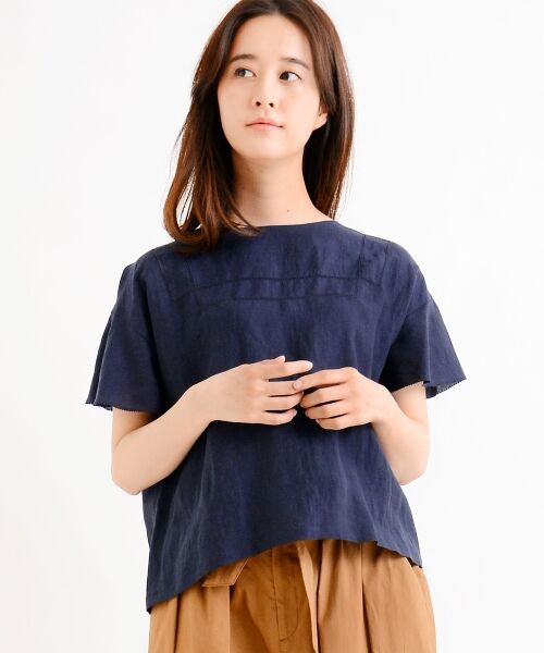 ＊＊NIMES / ニーム シャツ・ブラウス | Natural Lawn ピコ刺繍BL（ネイビー）