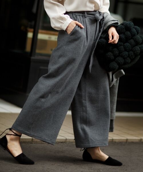 ＊＊NIMES / ニーム その他パンツ | 圧縮スムース ワイドPT（グレー系）