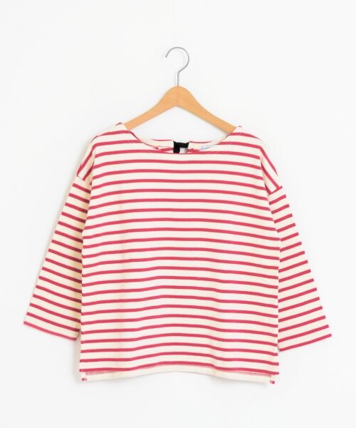 ＊＊NIMES / ニーム カットソー | 20/2天竺ボーダー ドロップP/O（ピンク）