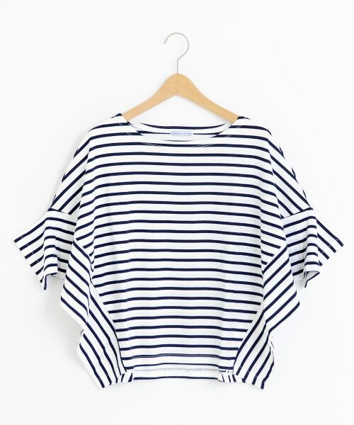 ＊＊NIMES / ニーム カットソー | 40/2 天竺ボーダー コクーン変形P/O（MIX1）