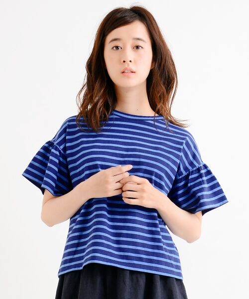 ＊＊NIMES / ニーム カットソー | 40/2 天竺ボーダー フリル袖 P/O | 詳細1