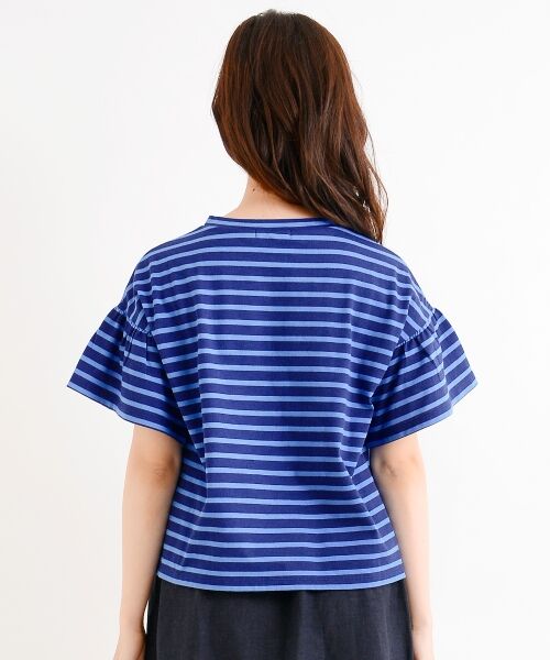 ＊＊NIMES / ニーム カットソー | 40/2 天竺ボーダー フリル袖 P/O | 詳細3