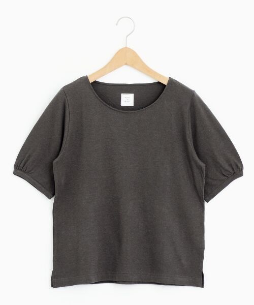 ＊＊NIMES / ニーム カットソー | 30/- 綿モダール天竺 パフスリーブT（チャコールグレー）