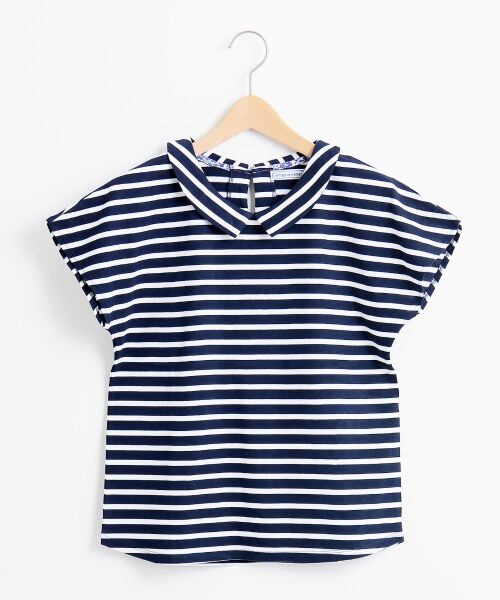 ＊＊NIMES / ニーム カットソー | Border et Liberty 衿付 P/O（ネイビー系1）