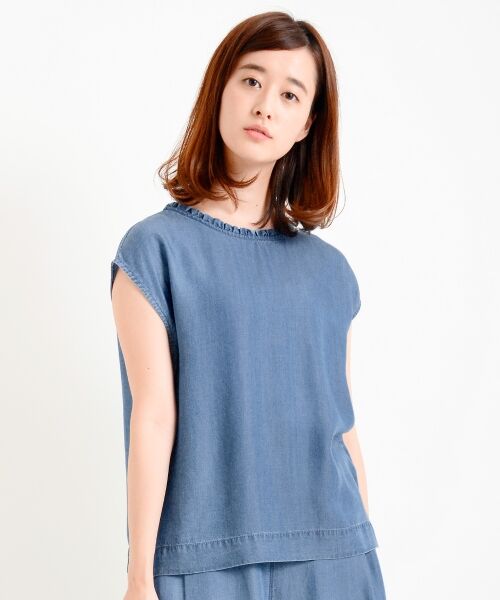 ＊＊NIMES / ニーム シャツ・ブラウス | Tencel Indigo ノースリBL | 詳細1