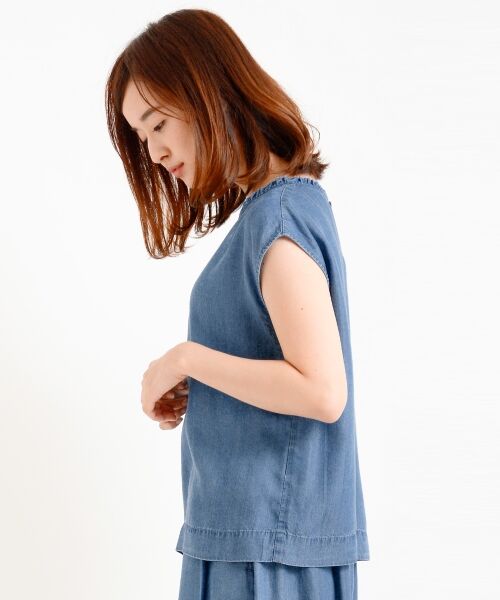 ＊＊NIMES / ニーム シャツ・ブラウス | Tencel Indigo ノースリBL | 詳細2