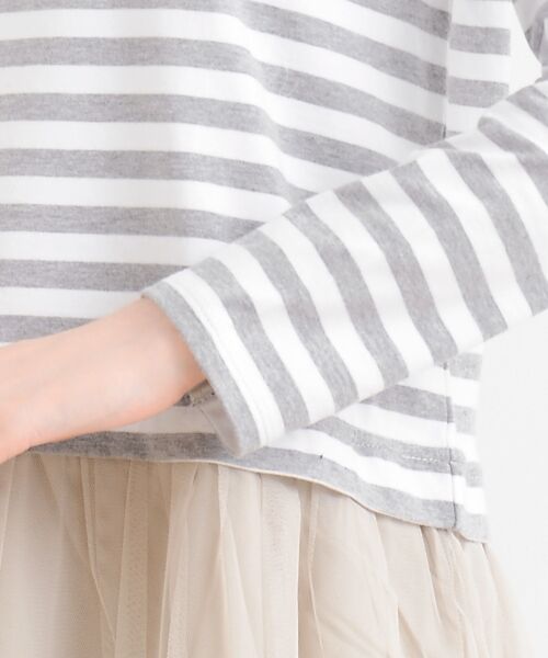 ＊＊NIMES / ニーム ミニ丈・ひざ丈ワンピース | 30/=度詰BD×チュール ドッキングOP | 詳細5