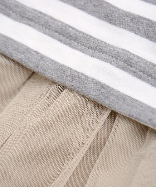 ＊＊NIMES / ニーム ミニ丈・ひざ丈ワンピース | 30/=度詰BD×チュール ドッキングOP | 詳細7