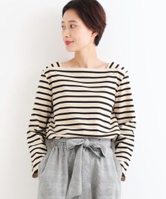 定番ボーダー スクエアネックプルオーバー