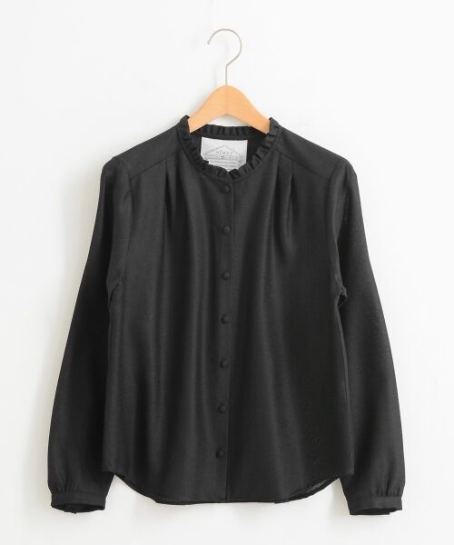 ＊＊NIMES / ニーム シャツ・ブラウス | リバティ＆W/Nカルゼ フリル衿ブラウス（無地） | 詳細1