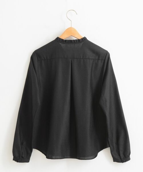 ＊＊NIMES / ニーム シャツ・ブラウス | リバティ＆W/Nカルゼ フリル衿ブラウス（無地） | 詳細2