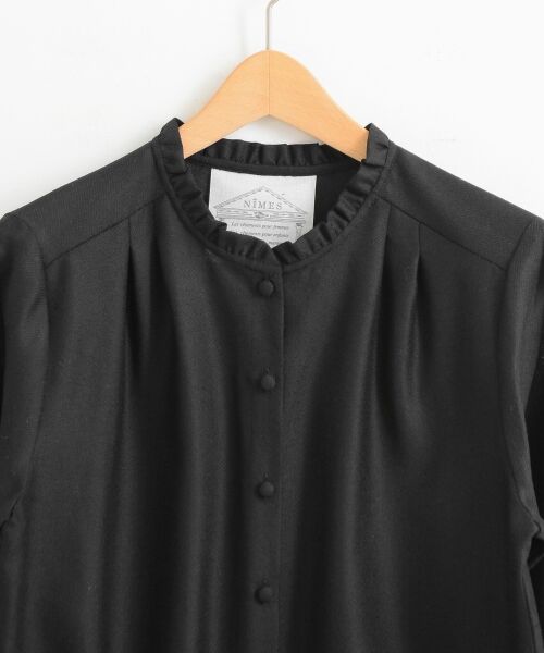 ＊＊NIMES / ニーム シャツ・ブラウス | リバティ＆W/Nカルゼ フリル衿ブラウス（無地） | 詳細3