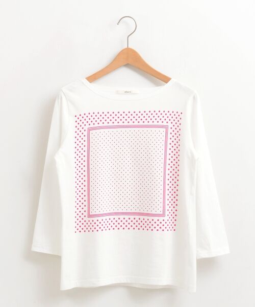 ＊＊NIMES / ニーム Tシャツ | Le pink スカーフ柄プリントTシャツ | 詳細1