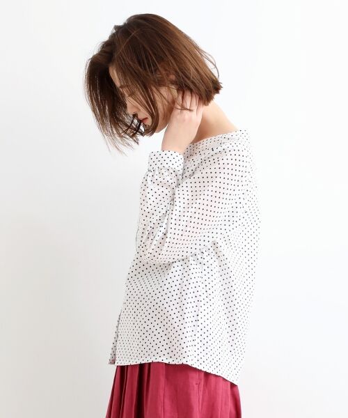 ＊＊NIMES / ニーム シャツ・ブラウス | ドットプリント ノーカラーブラウス | 詳細2