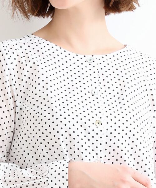 ＊＊NIMES / ニーム シャツ・ブラウス | ドットプリント ノーカラーブラウス | 詳細4