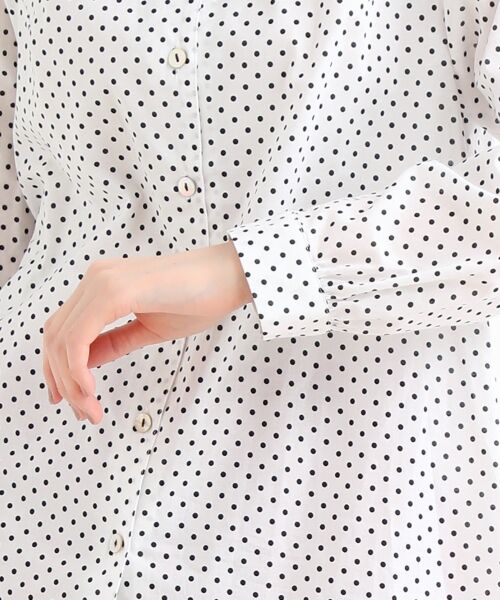 ＊＊NIMES / ニーム シャツ・ブラウス | ドットプリント ノーカラーブラウス | 詳細5