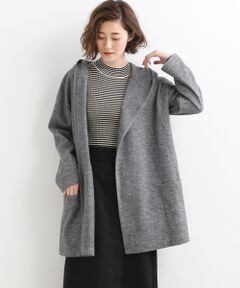 ウール混 フードカーディガン