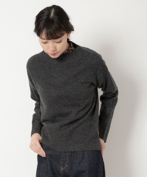 ＊＊NIMES / ニーム ニット・セーター | ネップブレンドボトルネックプルオーバー（チャコールグレー）