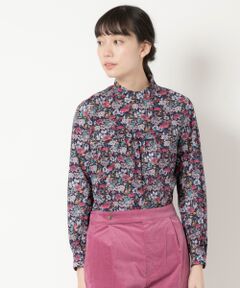 リバティプリントスタンドブラウス
