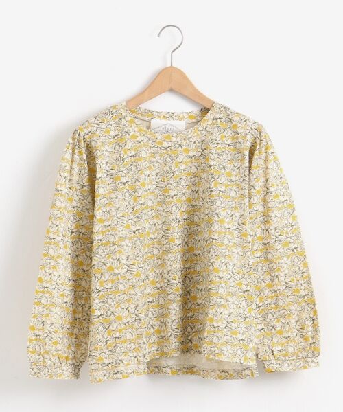 ＊＊NIMES / ニーム カットソー | コットンジャージー 袖口ギャザープルオーバー（リバテ（レモン）