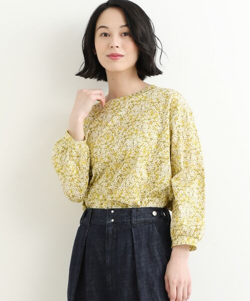 ＊＊NIMES / ニーム カットソー | コットンジャージー 袖口ギャザープルオーバー（リバテ（イエロー）