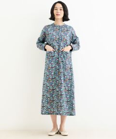リバティプリント クルーネックワンピース