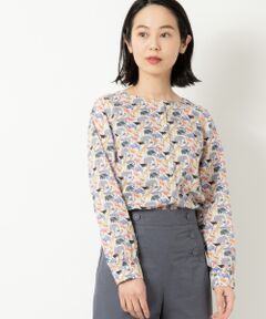 リバティプリント クルーネックブラウス