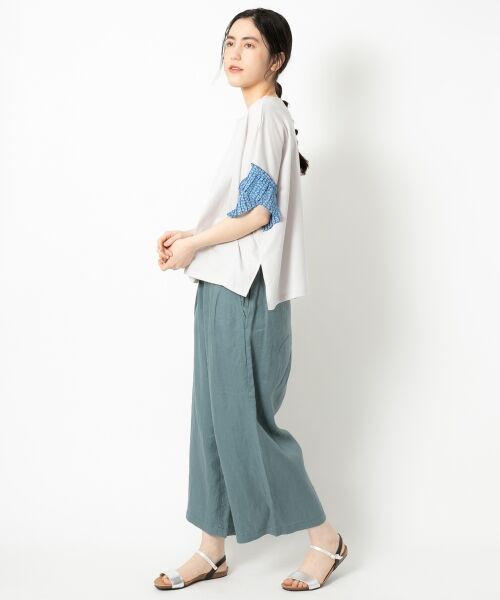 ＊＊NIMES / ニーム カットソー | コットン天竺 袖プリーツプルオーバー（リバティ） | 詳細1