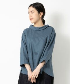 LINEN ロールカラーブラウス
