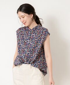 リバティプリント フレンチスリーブシャツ