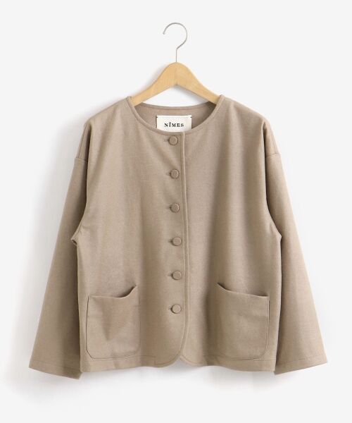 ＊＊NIMES / ニーム ノーカラージャケット | WoolBrend天竺ノーカラージャケット | 詳細3