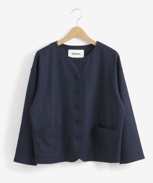 ＊＊NIMES / ニーム ノーカラージャケット | WoolBrend天竺ノーカラージャケット | 詳細4