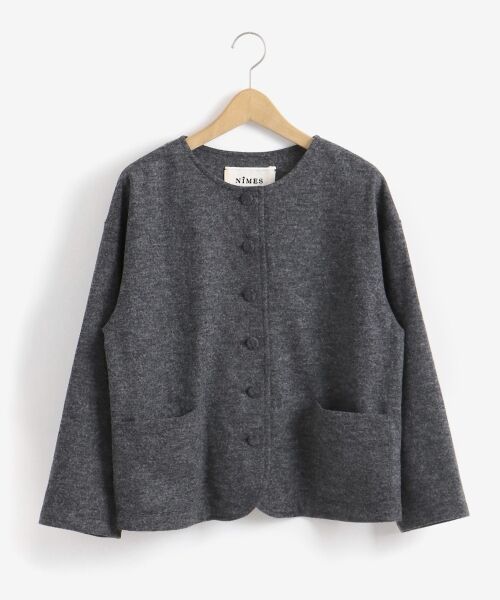 ＊＊NIMES / ニーム ノーカラージャケット | WoolBrend天竺ノーカラージャケット | 詳細5
