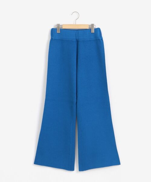 **NIMES / ニーム その他パンツ | ダブルジャガードニットフレアパンツ(インクブルー)