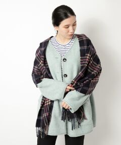 MOON WOOL100％チェックマフラー