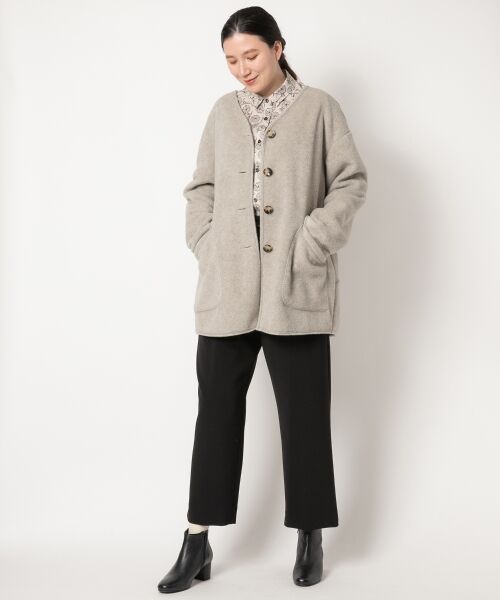 ＊＊NIMES / ニーム その他アウター | ボアライクフリースVネックミディコート | 詳細1