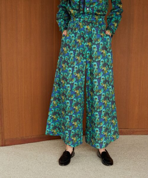 AMBIDEX Store △〇sashiko check ギャザーパンツ(F コン): FLAT