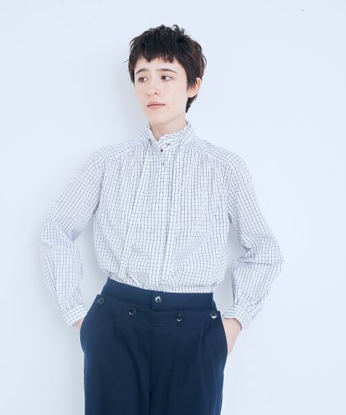 ＊＊NIMES / ニーム シャツ・ブラウス | トラッドレディのボウタイシャツ（ホワイト）