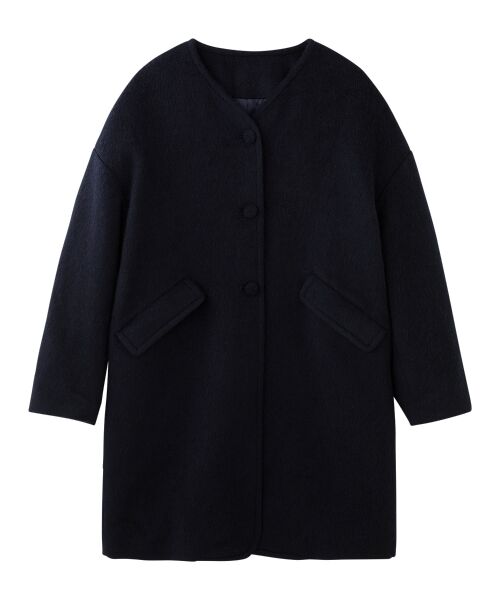 ＊＊NIMES / ニーム その他アウター | ウールノーカラーコート（ネイビー）