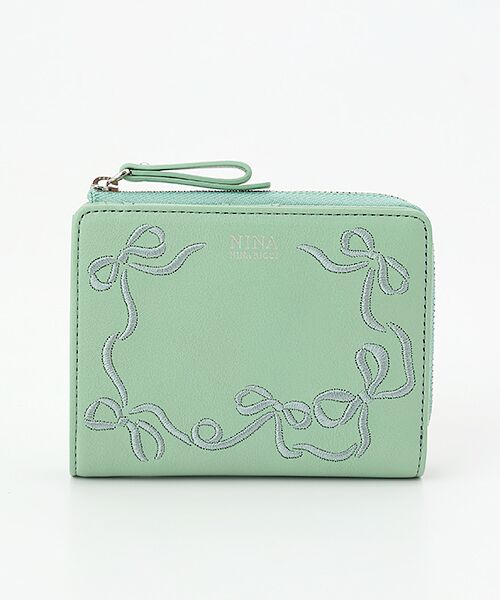 NINA NINA RICCI/ニナ・ニナ リッチ 【マリアパース】L字ファスナー折財布 ライトグリーン F