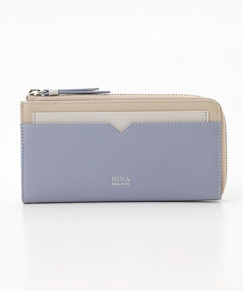 NINA NINA RICCI/ニナ・ニナ リッチ 【タングラム】 L字ファスナー長財布 ブルーグレー F NINA NINA RICCI/ニナ・ニナ リッチ 【タングラム】 L字ファスナー長財布 ブルーグレー F