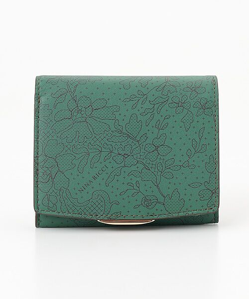 NINA RICCI/ニナ リッチ 【ダンテルパース】二つ折りBOX財布 グリーン F NINA RICCI/ニナ リッチ 【ダンテルパース】二つ折りBOX財布 グリーン F
