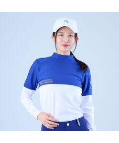 NS23 par Nissa Golf / エヌエス23・パー・ニッサゴルフ 【林菜乃子プロ着用】【レディース】パネルジャカード半袖モックネック セール】 【林菜乃子プロ着用】【レディース】パネルジャカード