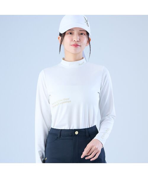NS23 par Nissa Golf/エヌエス23・パー・ニッサゴルフ 【レディース】アドエルムモックネック ホワイト 1 NS23 par Nissa Golf/エヌエス23・パー・ニッサゴルフ 【レディース】アドエルムモックネック ホワイト 1