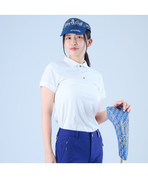 NS23 par Nissa Golf/エヌエス23・パー・ニッサゴルフ アドエルムポロシャツ ホワイト 1 NS23 par Nissa Golf/エヌエス23・パー・ニッサゴルフ アドエルムポロシャツ ホワイト 1