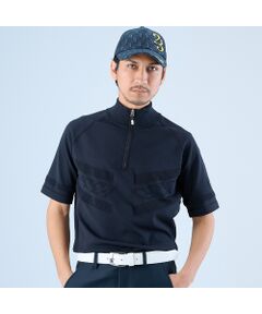 【メンズ】ホールガーメントハーフＺＩＰモックネック